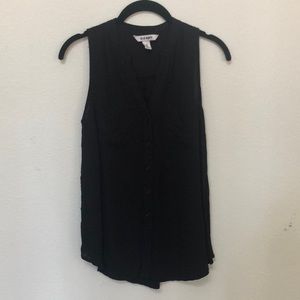 Old Navy Black Button Up Tank Top